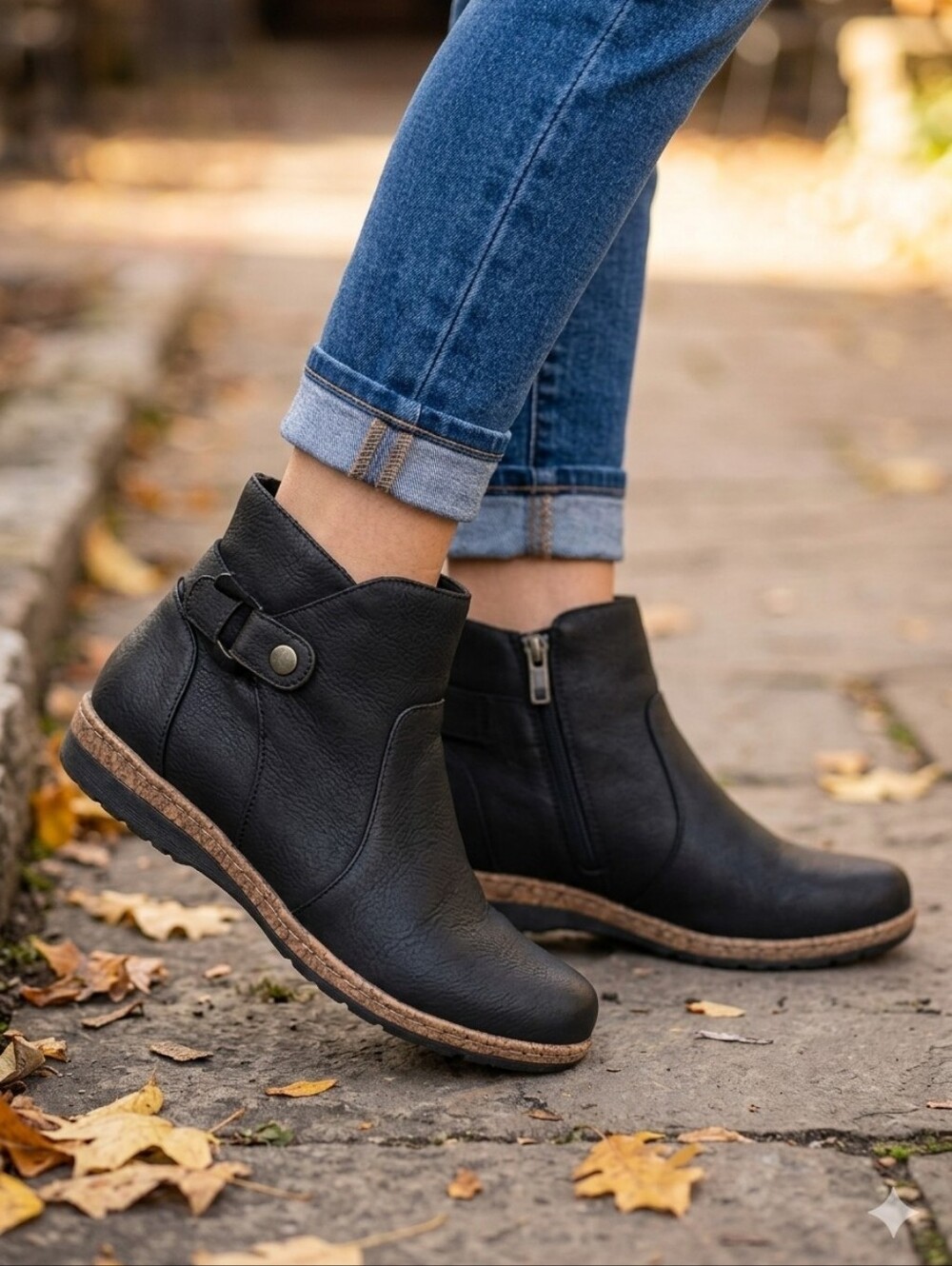 B.O.C. Born Black Ankle Booties Side Zip Casual Fall Boots Size 6 1/2
